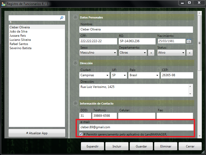LandMANAGER 2018 - Registro de Funcionários LandMANAGER 2018 - Registro de Funcionários