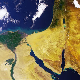 Fotografía de Israel desde satélite